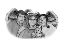 Load image into Gallery viewer, Black & White Portrait with Angel Wings