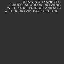 Load and play video in Gallery viewer, Color Portrait with pets/animals (with a drawn background)