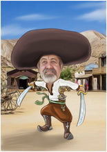 Load image into Gallery viewer, Color drawing as a character - Man drawn Pirate - drawings and portraits from your photos - - drawking.com - DrawKing