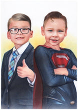 Load image into Gallery viewer, Colour drawing as a character - Boys as superheros - drawings and portraits from your photos -  - drawking.com - DrawKing