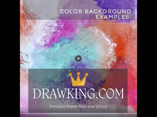 Load and play video in Gallery viewer, Color Portrait with pets/animals (with a pattern background)