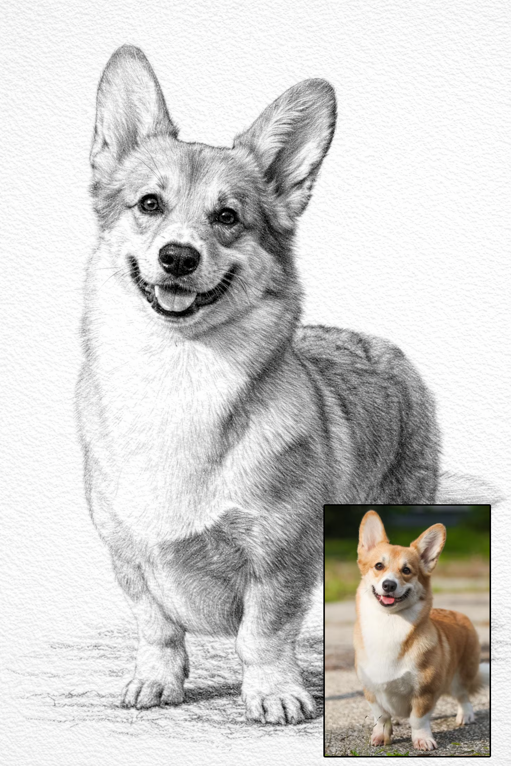 Pet portrait in pencil