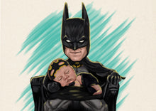 Load image into Gallery viewer, Color portrait - baby drawn with batman - colour portrait - drawings and portraits from your photos - drawking.com - DrawKing
