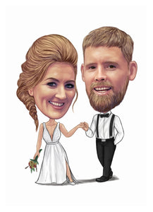 Colour caricature - Wedding themed - drawings and portraits from your photos - drawking.com - DrawKing