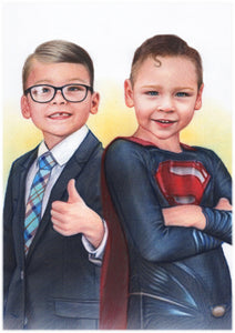 Colour drawing as a character - Boys as superheros - drawings and portraits from your photos -  - drawking.com - DrawKing